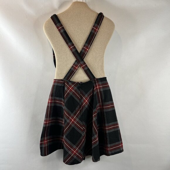 Hot Topic Womens Plaid Skirtall Size 2X Black Red Academia School Girl Mini - Picture 5 of 9